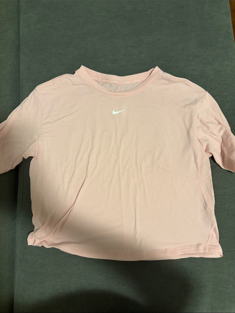 Nike Pink Short Sleeve Crew Crop Tee